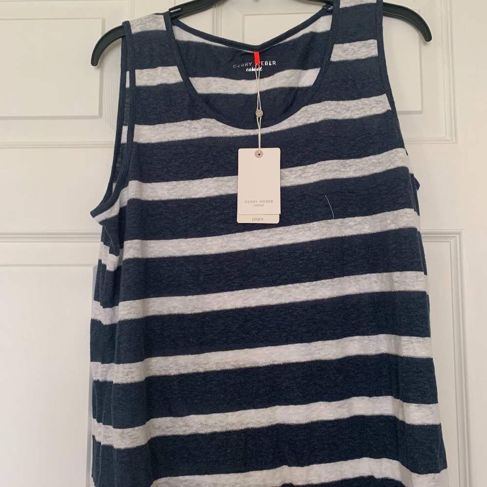 Blue and White Striped Tank